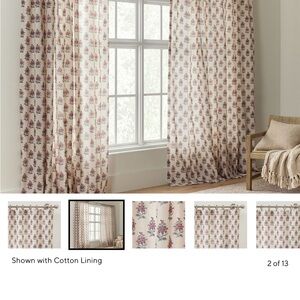 Pottery Barn Arnica Bhotah Floral Curtain. One panel. Light filtering. 50”x108”L